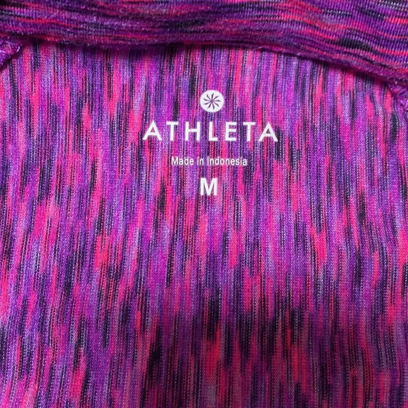 Athleta Mendoza Long Sleeve Purple Space Dye Half Zip Pullover Top Sz - Picture 5 of 11